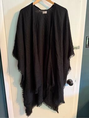 Vero Moda Black Fringe Shawl, One-Size